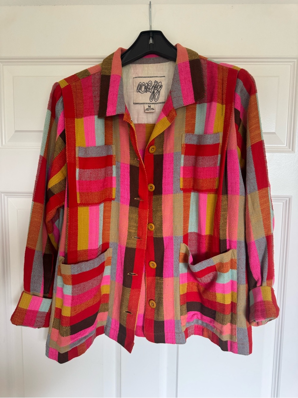 Ace&Jig Janie Jacket Unity Women's Multicolor Plaid Button-Up Size Medium - Picture 2 of 7